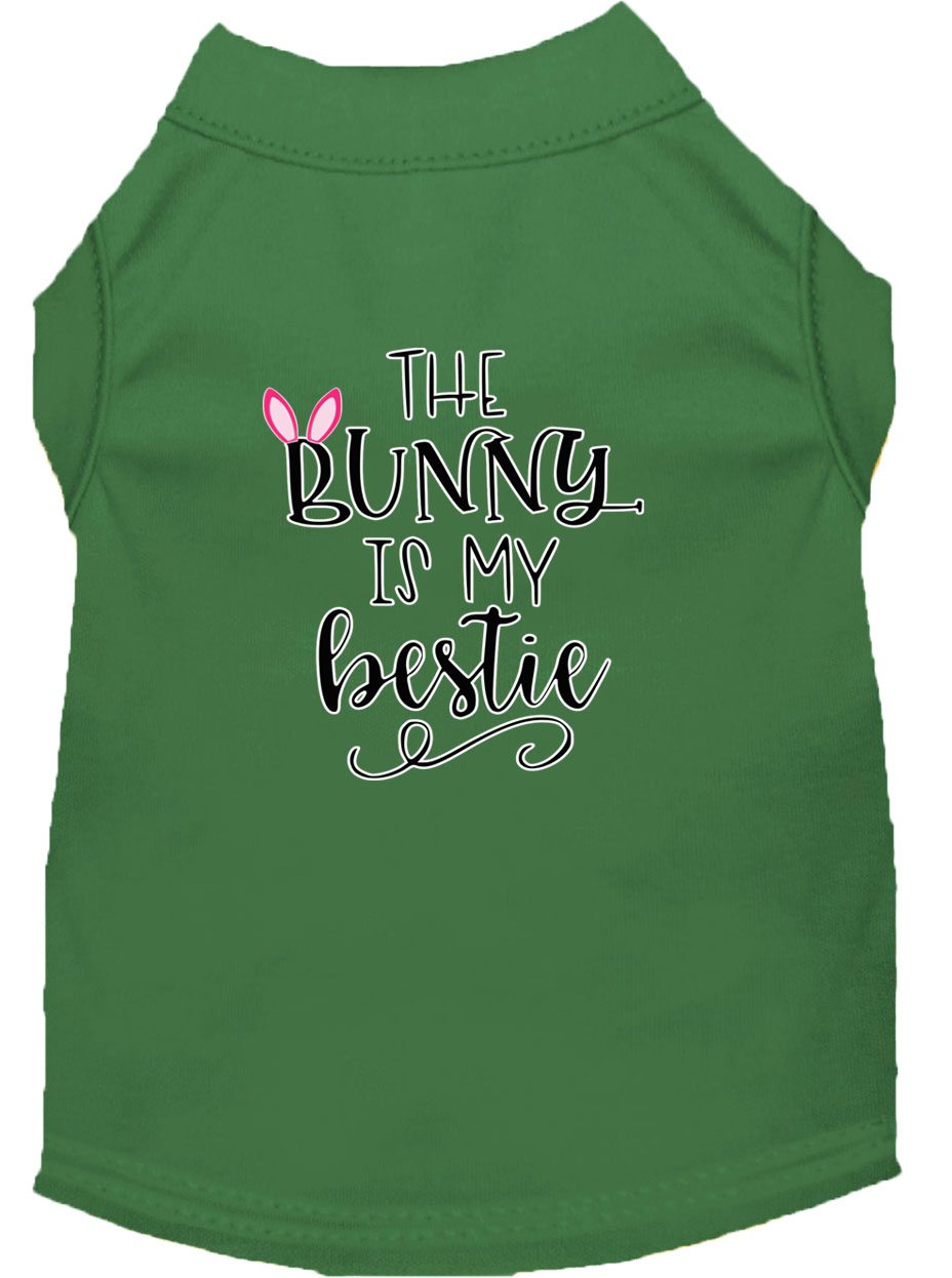 Bunny is my Bestie Screen Print Dog Shirt Green Med